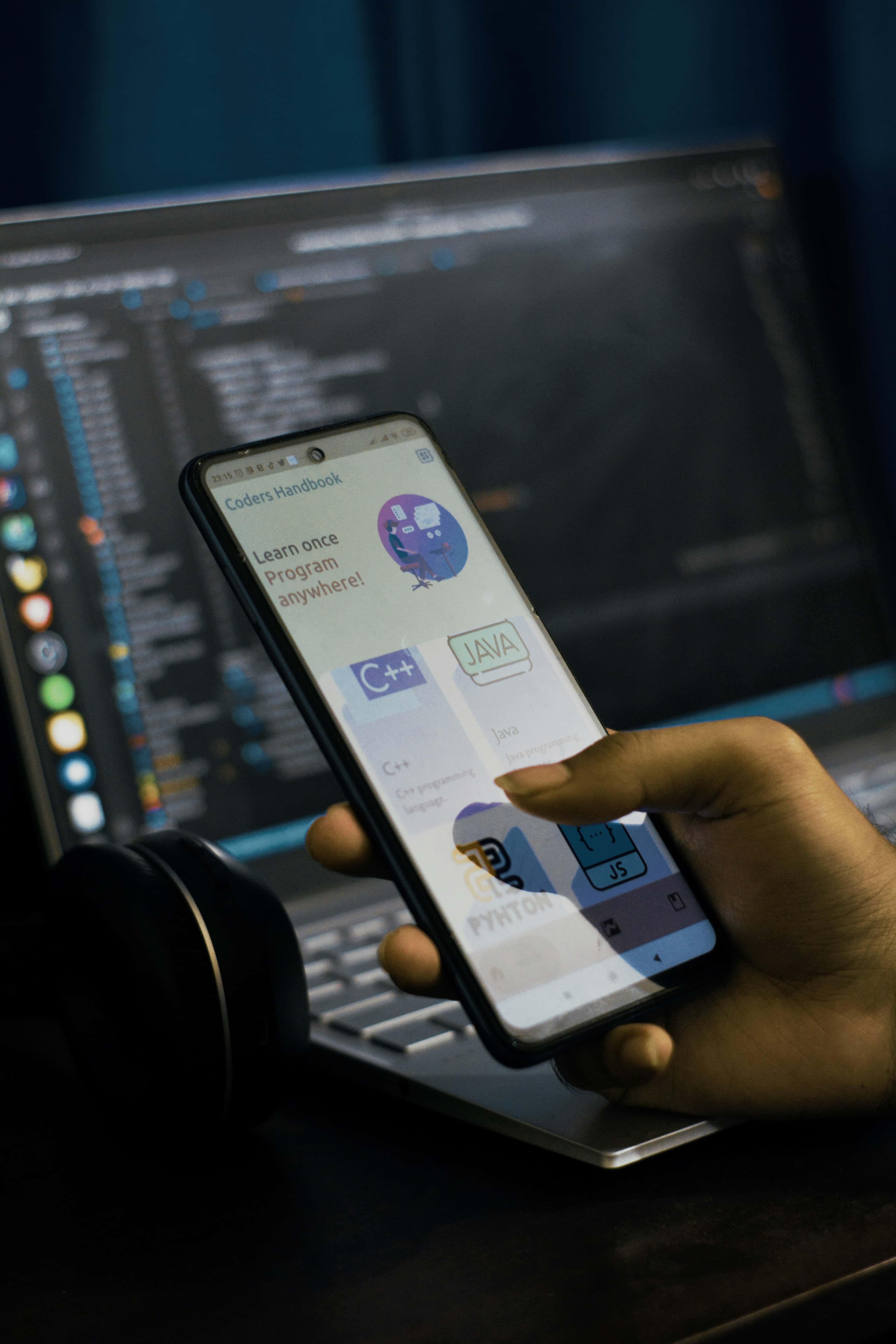 Mobile app development showing iOS and Android applications